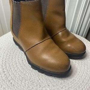 Sorel Brown Wedges Youth Joan Of Arctic II Zip Booties Size 1 Kids